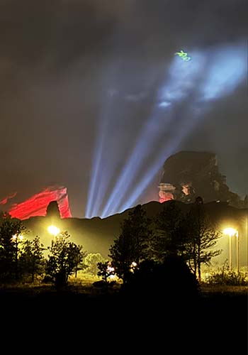 Red Rocks Park Concert Light show