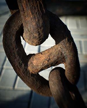 Historic Ship Giant Steel Chain Docking Links on Crete